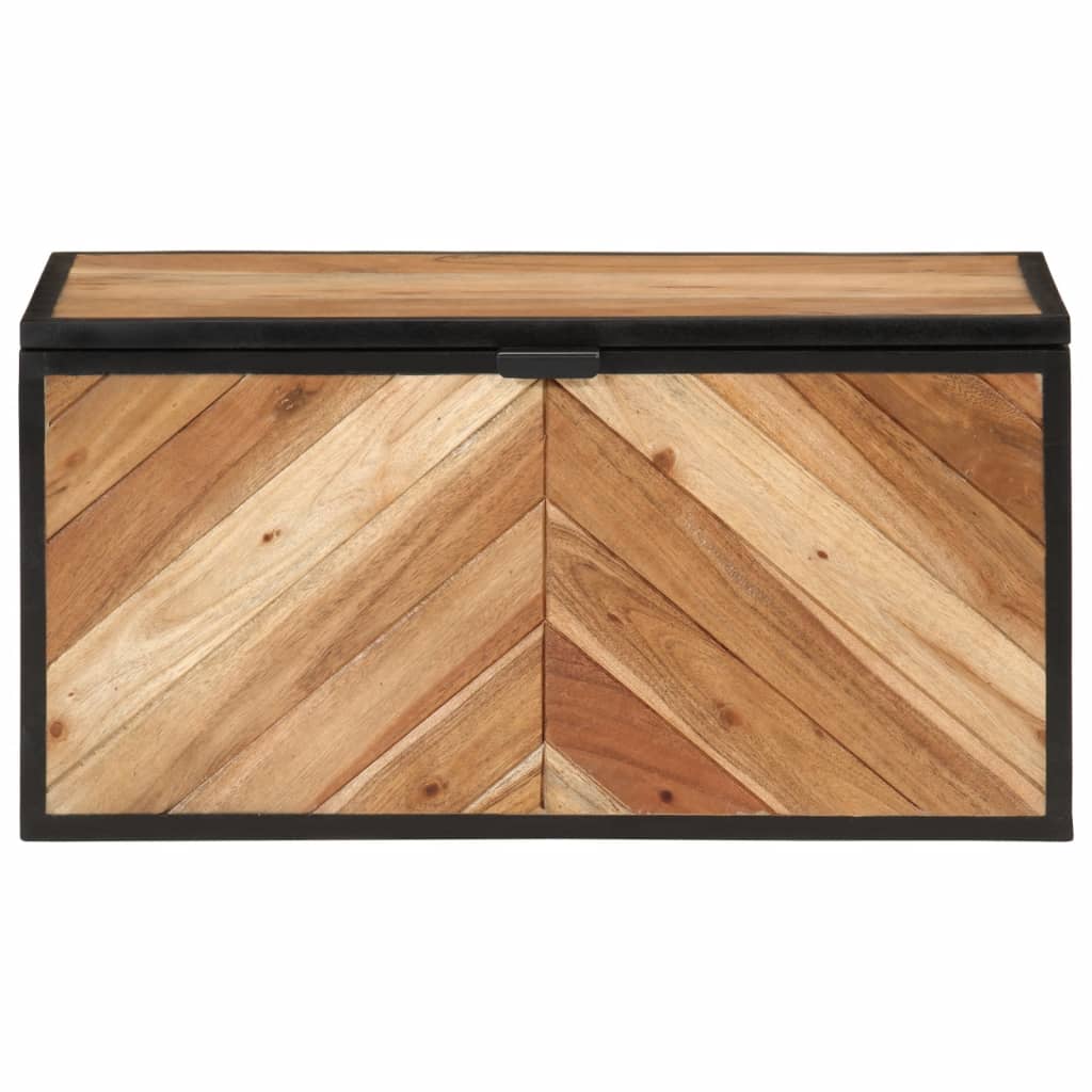 Vidaxl oppbevaringsboks 60x30x30 cm Solid Acacia Wood and Jern