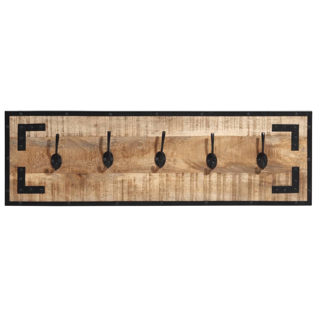 Vidaxl coat racks 2 st 80x8x25 cm solid rough mango wood