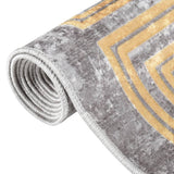 Vidaxx Teppich waschbar, rutschfest, 120 x 170 cm, Grau und Gold