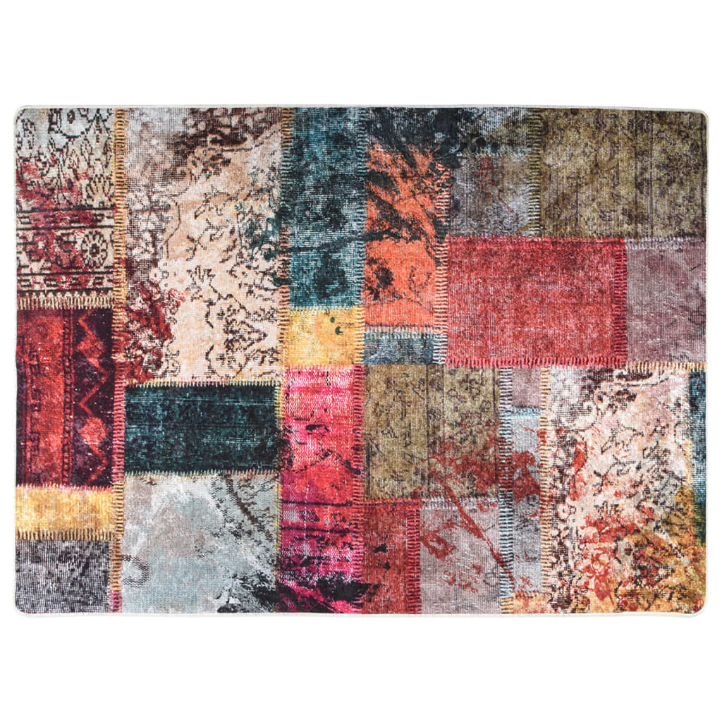 VIDAXL RUG PARBIABLUBE ANTI-SLIP 150x230 cm Patchwork večbarven