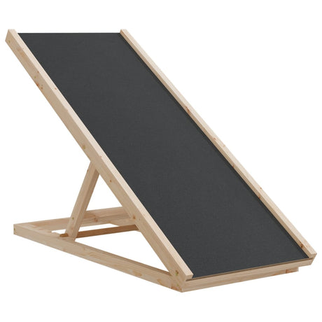 Vidaxxl Hunderampe 100x40 cm massives Kiefernholz grau