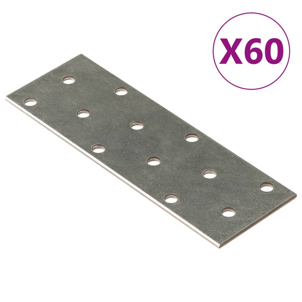 Vidaxl desky perforované 60 ks 2 mm 120x40 mm galvanizovaná ocel