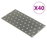 Vidaxl -plater perforerte 40 stk 2 mm 200x100 mm galvanisert stål