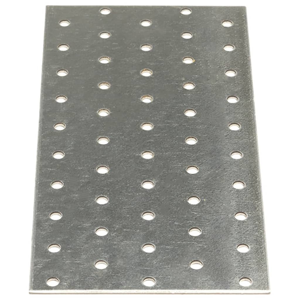 Plaques de vidaxl perforées 40 pcs 2 mm 200x100 mm en acier galvanisé