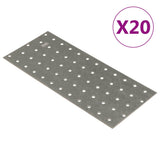 Vidaxl -plader perforeret 20 stk 2 mm 240x100 mm galvaniseret stål