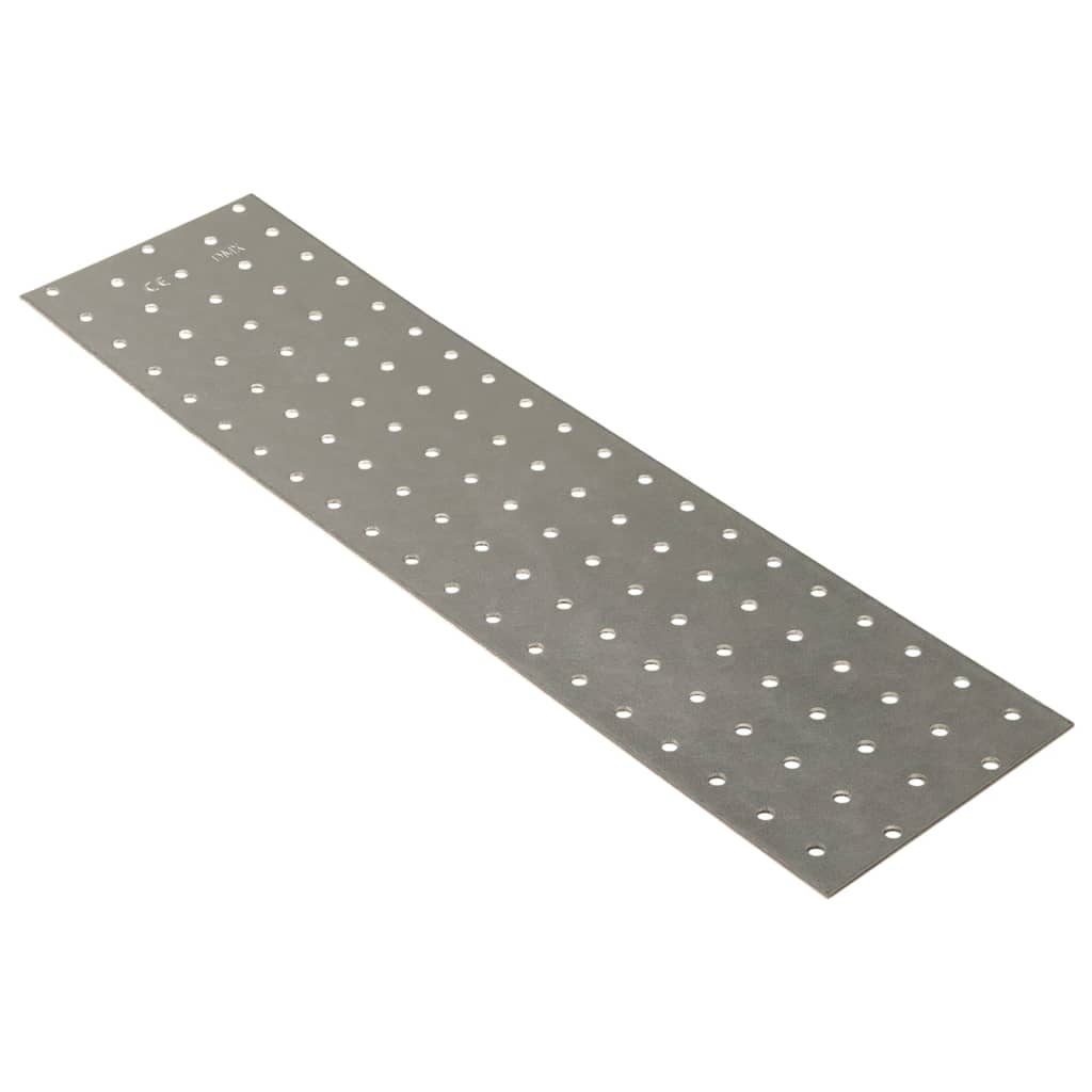 Plaques de vidaxl perforées 20 pcs 2 mm 400x100 mm en acier galvanisé