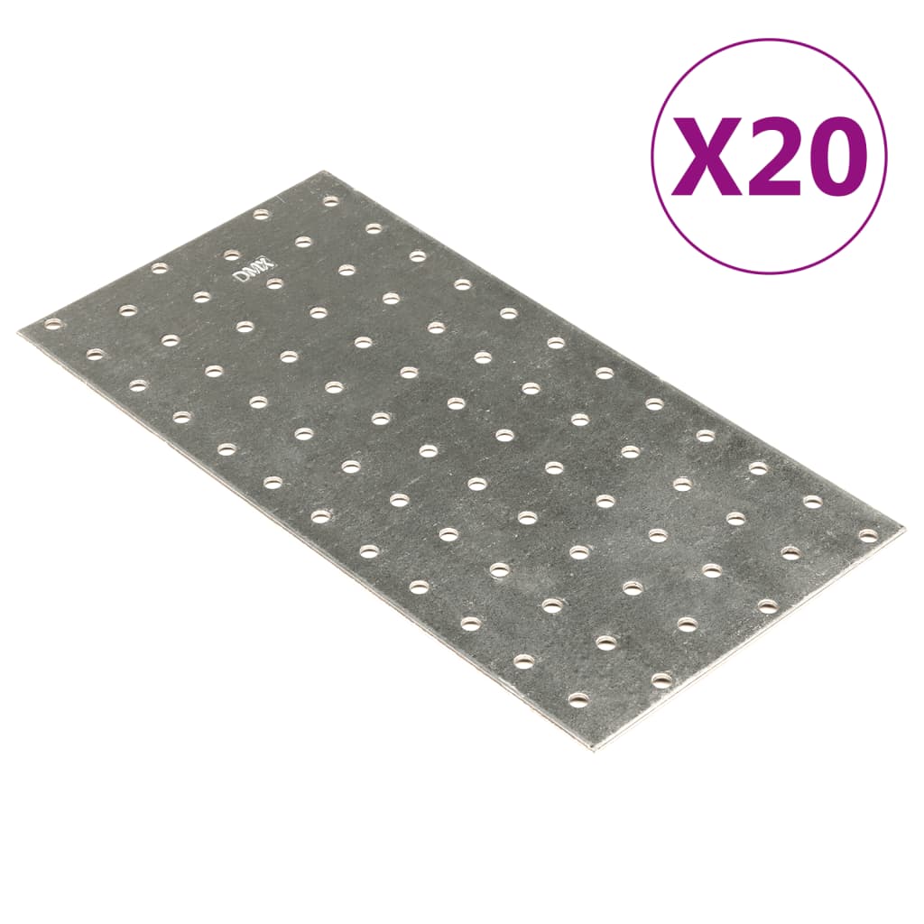 VIDAXL -Platten perforiert 20 PCs 2 mm 240x120 mm verzinkter Stahl