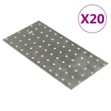 Plaques de vidaxl perforées 20 pcs 2 mm 240x120 mm en acier galvanisé