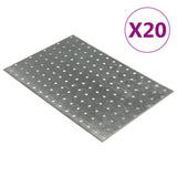 Plaques de vidaxl perforées 20 pcs 2 mm 300x200 mm en acier galvanisé