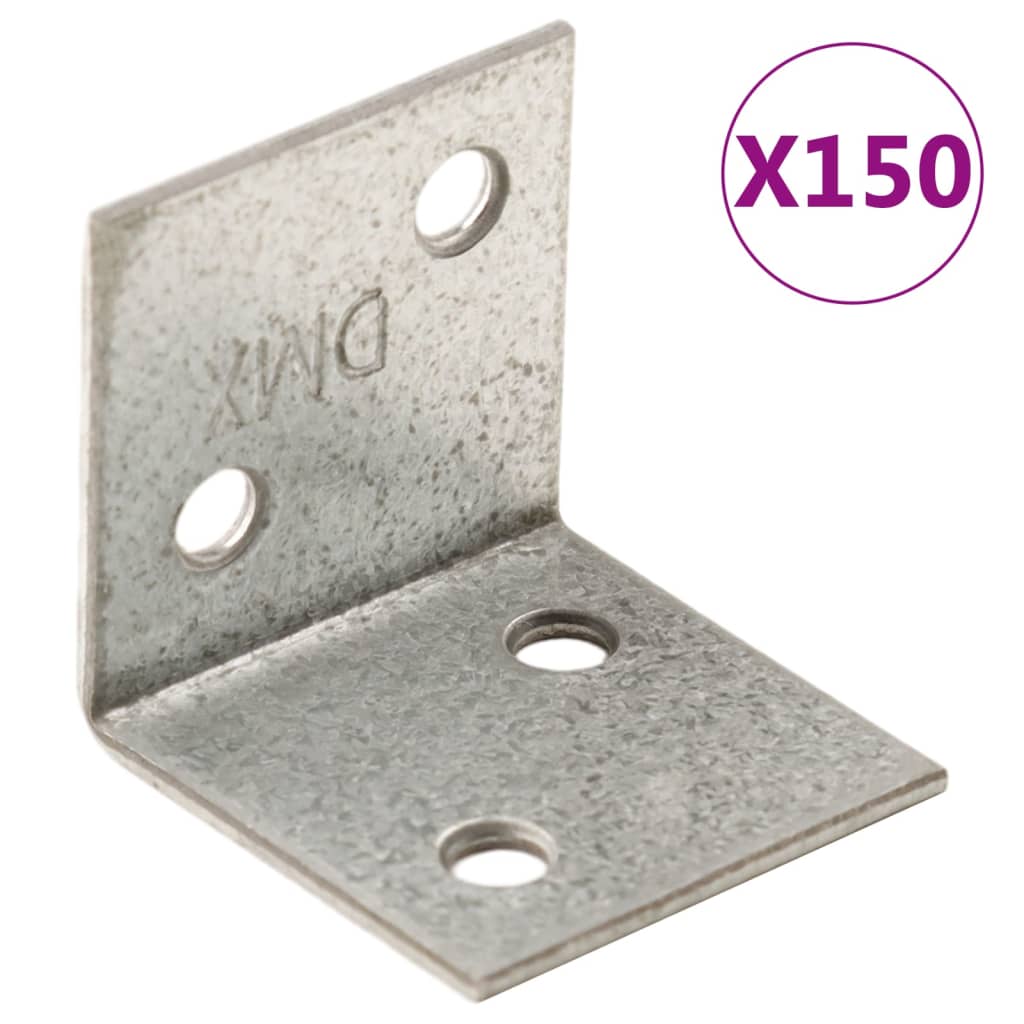 Wsporniki Vidaxl Hoek 150 sztuk 30x25x30 mm ocynkowana stal o grubości 2 mm