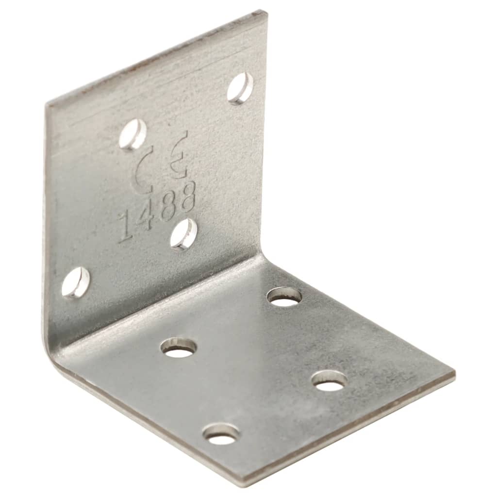 Vidaxl Hoek Brackets 100 stykker 2 mm 40x40x40 mm galvaniseret stål