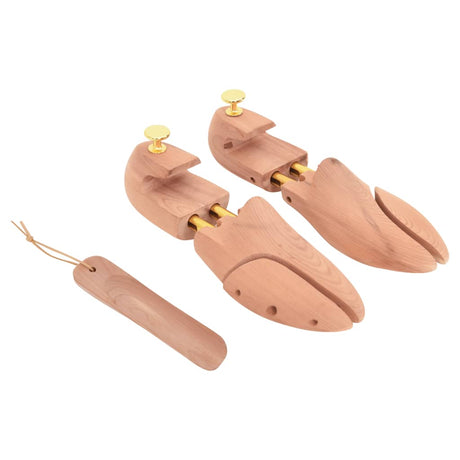 VidaXL Schuhspanner mit Schuhlöffel EU 44-45 aus massivem Zedernholz