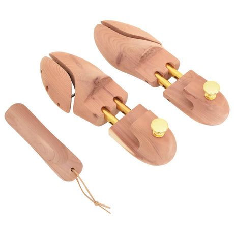 VidaXL Schuhspanner mit Schuhlöffel EU 44-45 aus massivem Zedernholz