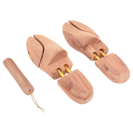 VidaXL Schuhspanner mit Schuhlöffel EU 44-45 aus massivem Zedernholz