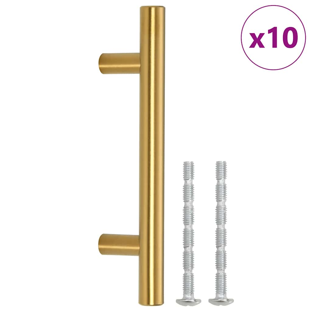 Vidaxl gère 10 pcs 64 mm en acier inoxydable or couleur or