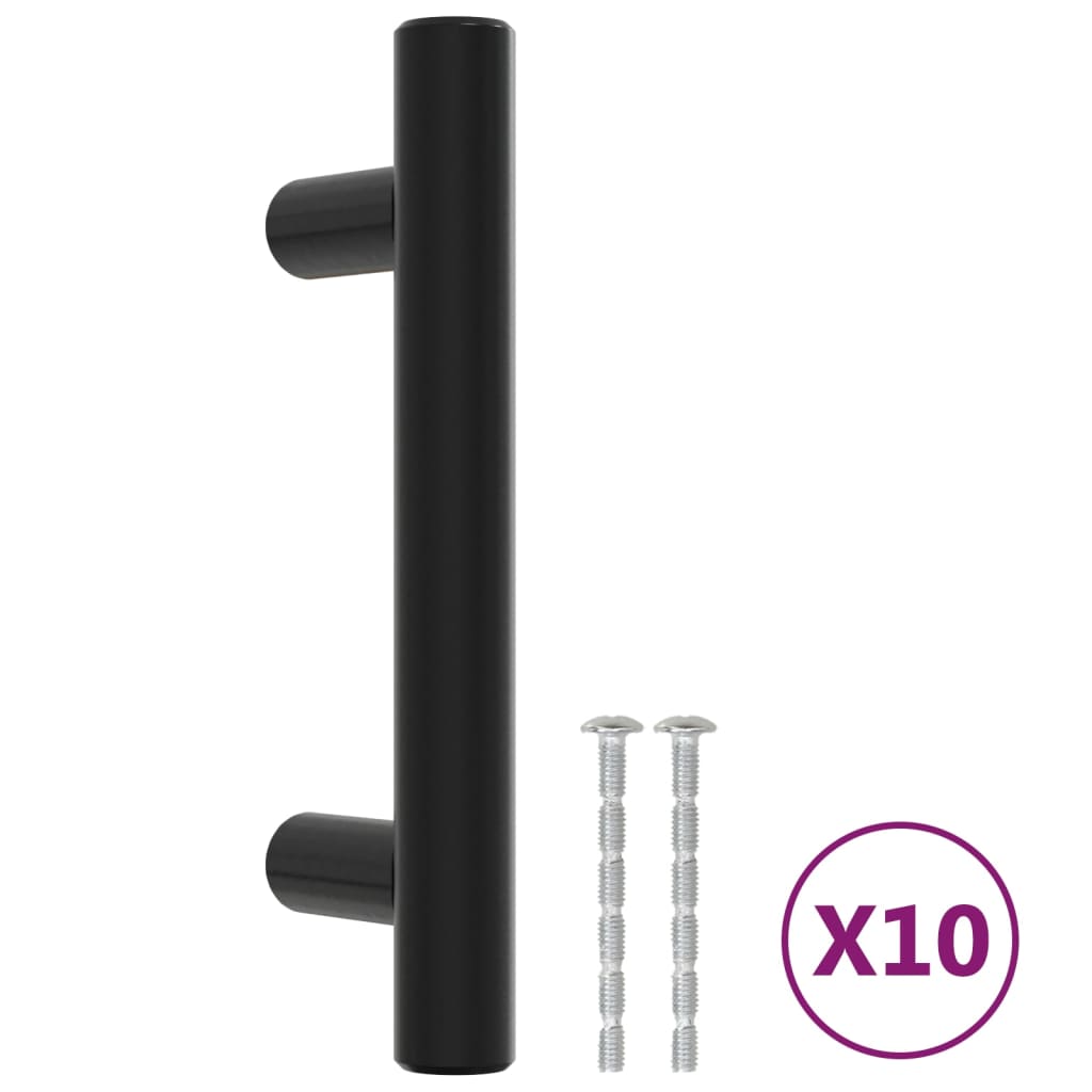 Vidaxl handles 10 st 64 mm stainless steel black