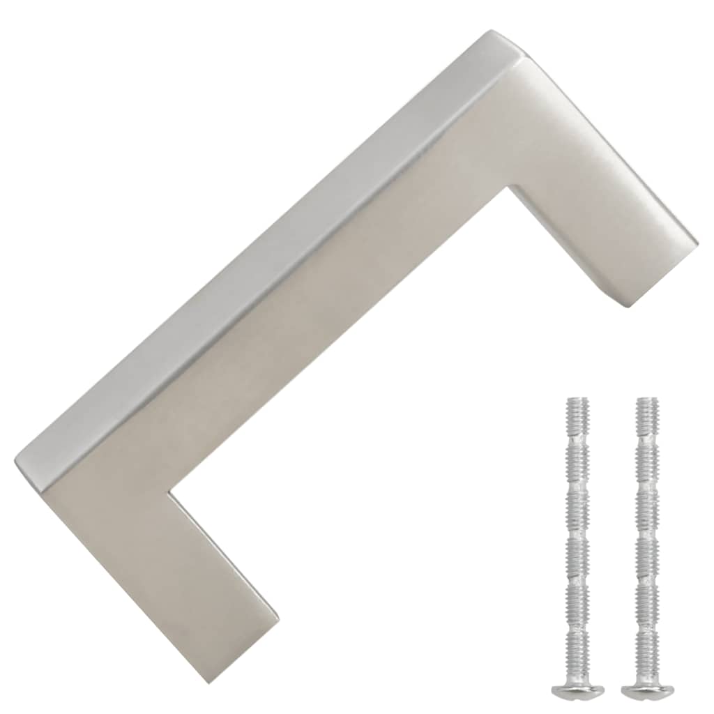 VidaXL Griffe 10 Stück 64 mm Edelstahl silberfarben