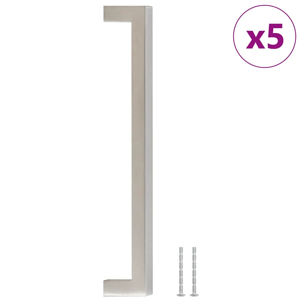 Vidaxl gère 5 st 192 mm en acier inoxydable en argent coloré