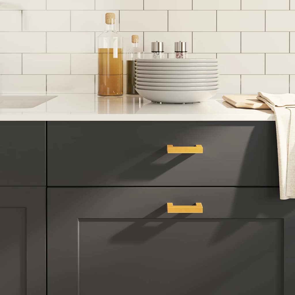 VidaXL Griffe 10 Stück 64 mm Edelstahl goldfarben