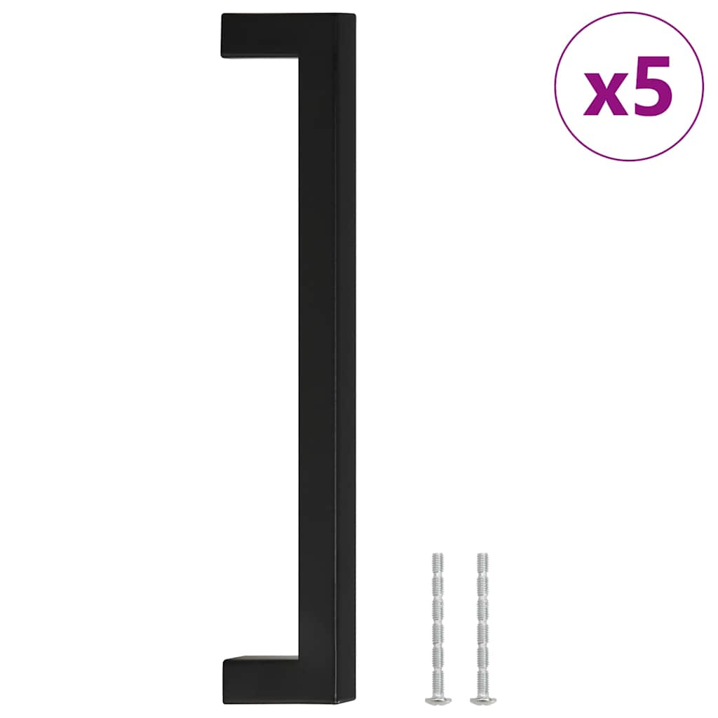 Vidaxl gère 5 st 192 mm en acier inoxydable noir