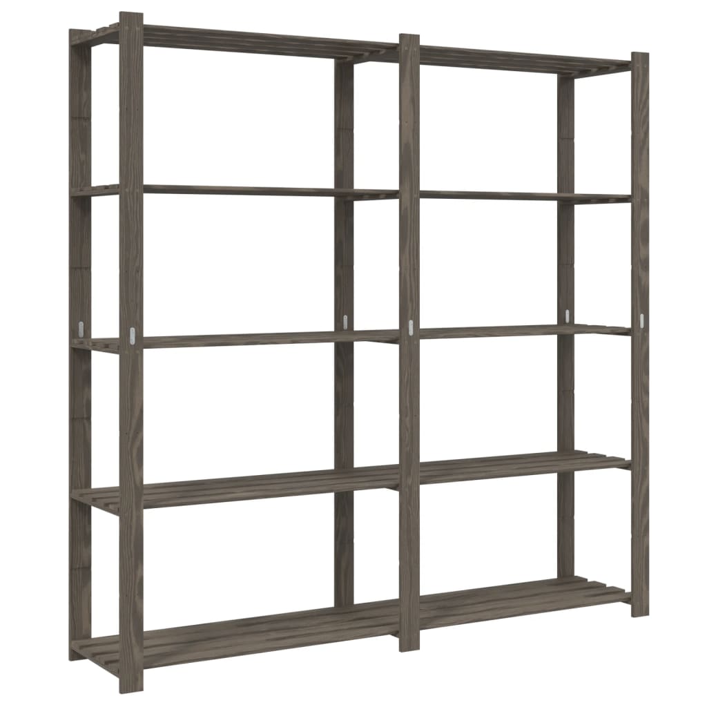 Vidaxl Storage Rack 5-lag 170x38x170 cm Solid fyrretræ grå