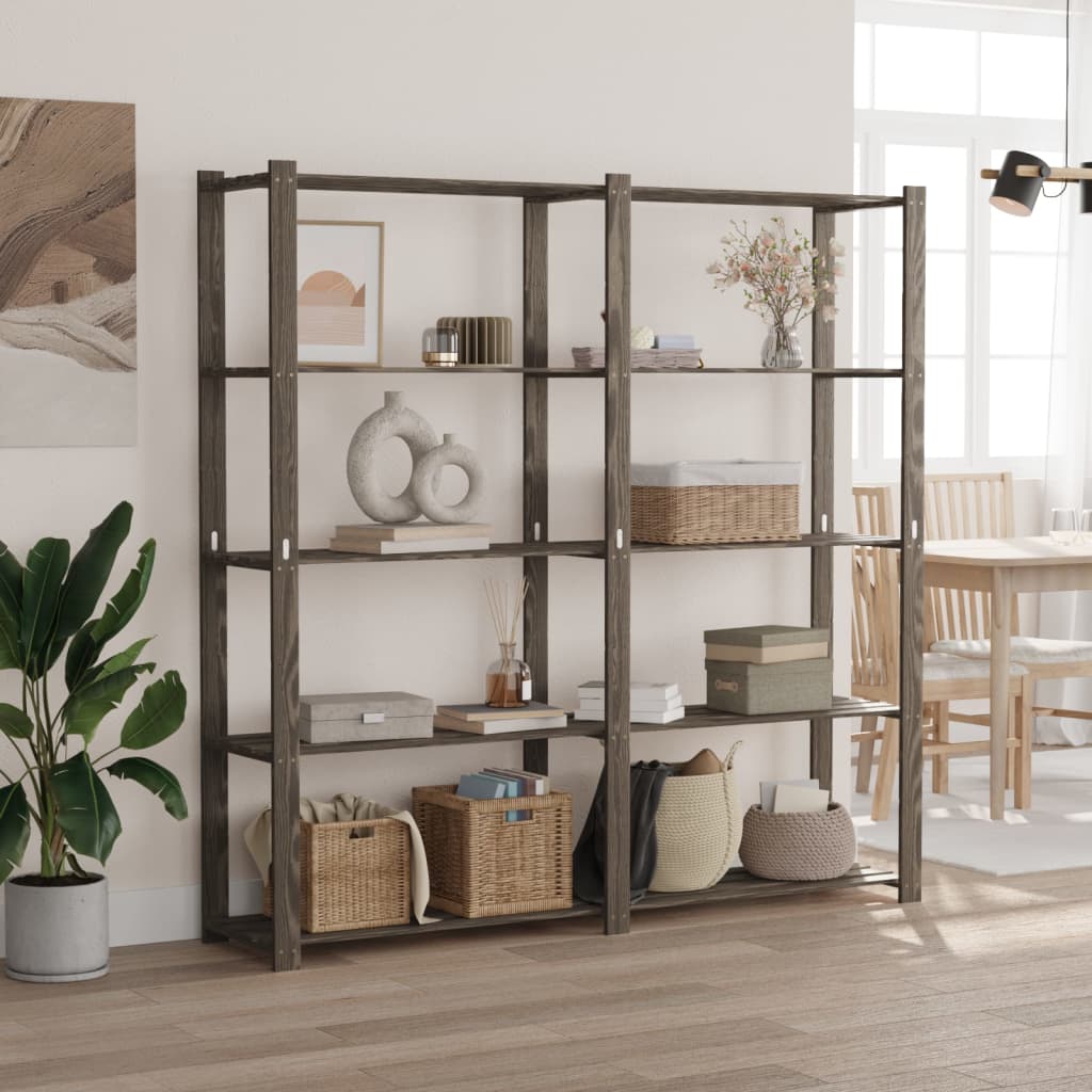 Vidaxx Lagerregal 5-lagig 170x38x170 cm massives Kiefernholz grau