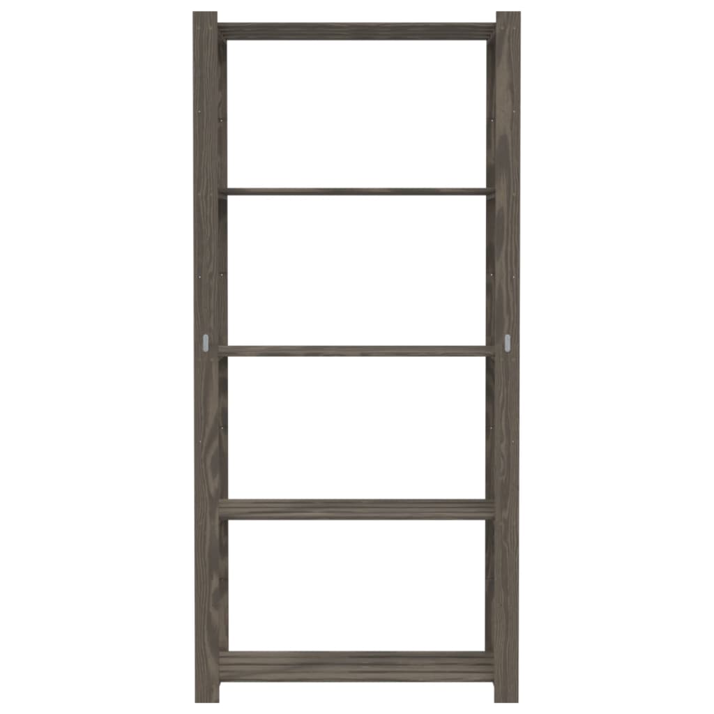 Vidaxl storage rack 5-layer 80x38x170 cm Solid pine Gray