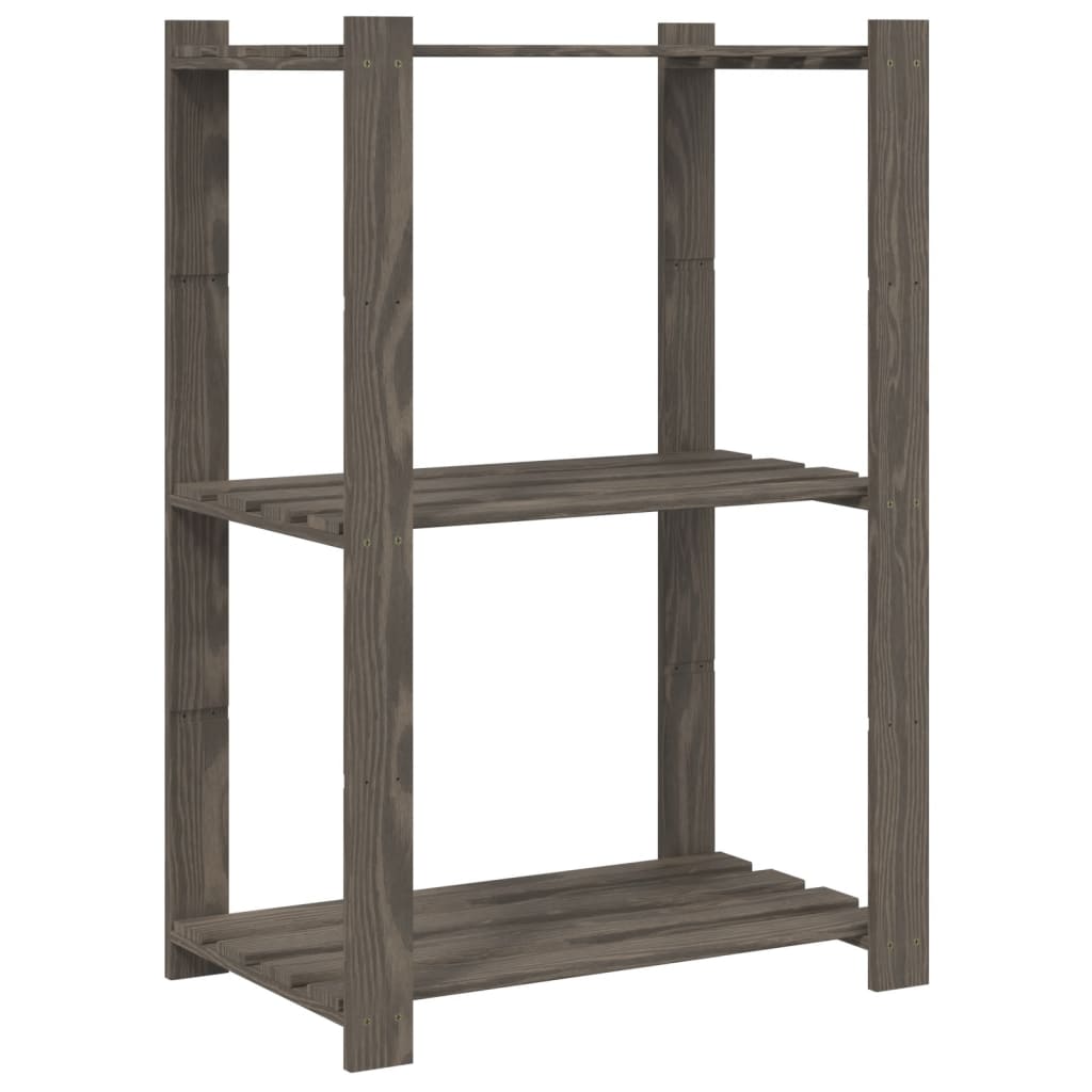 Vidaxx Lagerregal 3-lagig 60x38x90 cm massives Kiefernholz grau