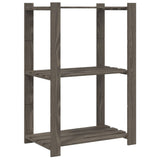 Vidaxx Lagerregal 3-lagig 60x38x90 cm massives Kiefernholz grau