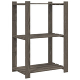 Vidaxl Storage Rack a 3 strati 60x38x90 cm Grigio in pino solido