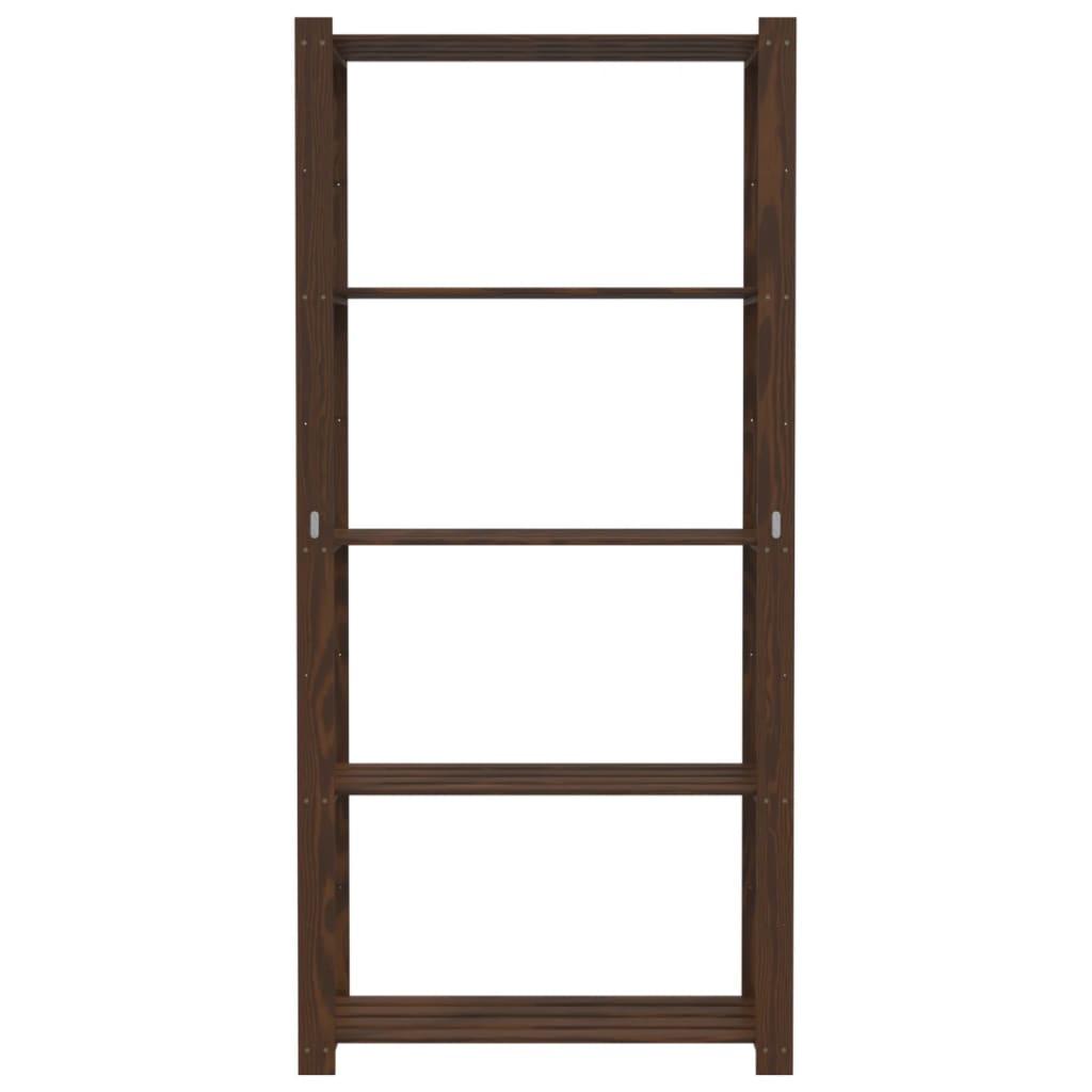 Vidaxx Lagerregal 5-lagig 80x38x170 cm massives Kiefernholz braun