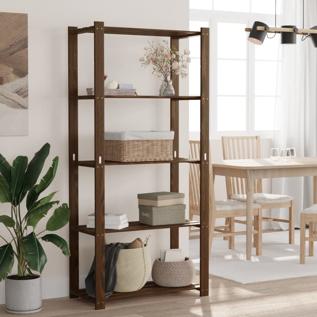 Vidaxx Lagerregal 5-lagig 80x38x170 cm massives Kiefernholz braun