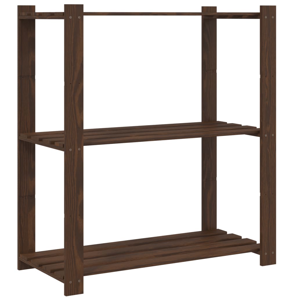 Vidaxl Storage Rack 3-lag 80x38x90 cm Solid Pine Pine Brown