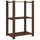 Vidaxx Lagerregal 3-lagig 60x38x90 cm massives Kiefernholz braun
