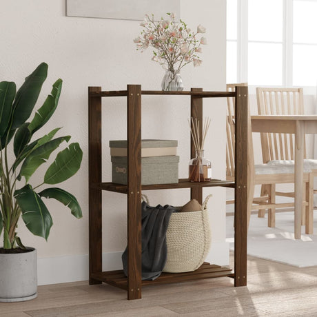 Vidaxx Lagerregal 3-lagig 60x38x90 cm massives Kiefernholz braun