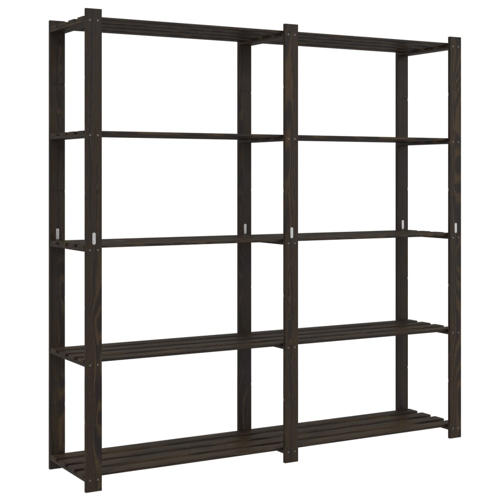 Vidaxl Storage Rack 5-lags 170x38x170 cm Solid furu tre svart