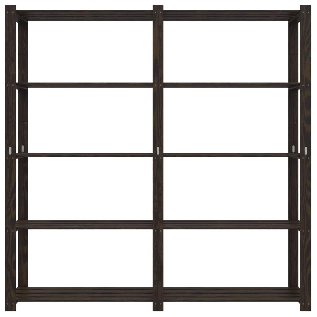 Vidaxx Lagerregal 5-lagig 170x38x170 cm massives Kiefernholz schwarz