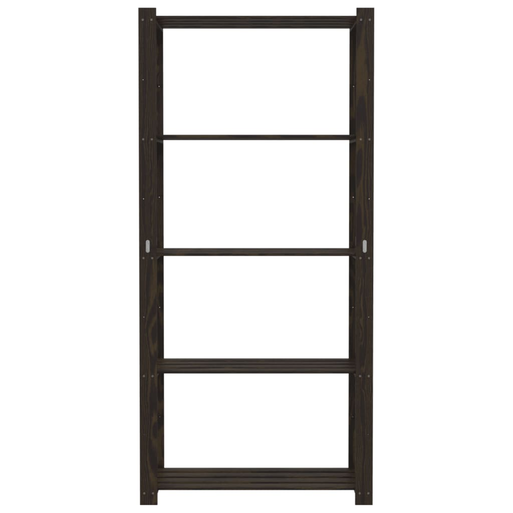 Vidaxl Storage Rack 5-lag 80x38x170 cm solid furu tre svart