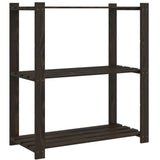 Vidaxl storage rack 3-layer 80x38x90 cm solid pine wood black