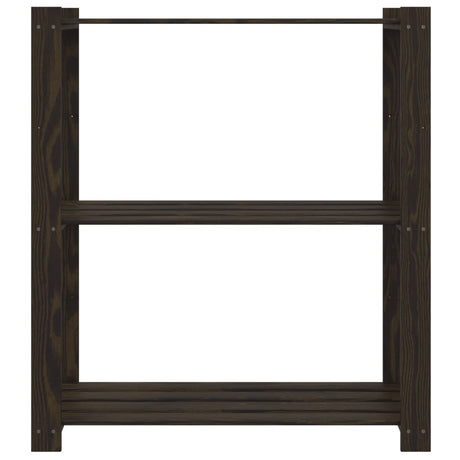 Vidaxx Lagerregal 3-lagig 80x38x90 cm massives Kiefernholz schwarz