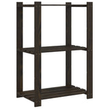 Vidaxx Lagerregal 3-lagig 60x38x90 cm massives Kiefernholz schwarz
