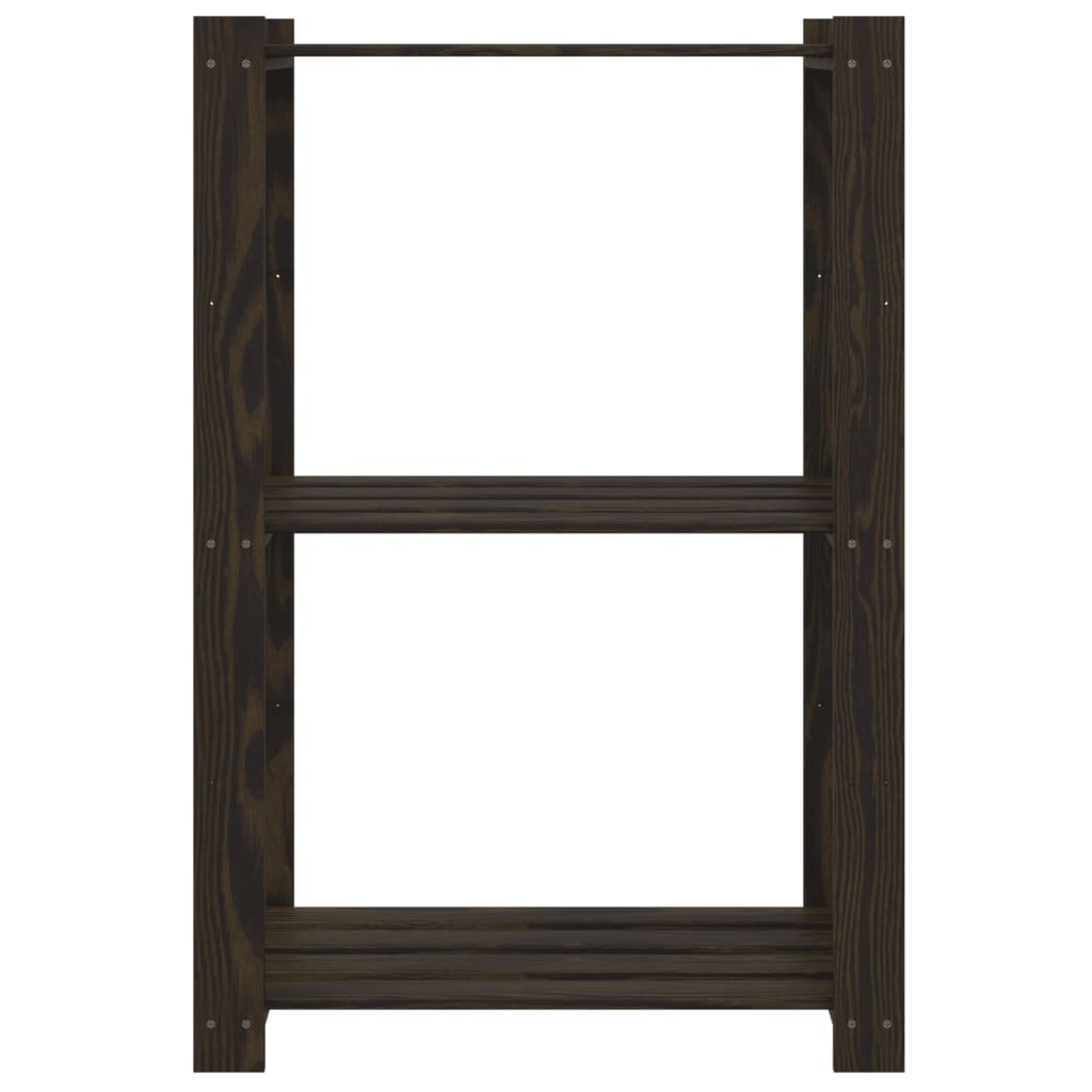 Vidaxx Lagerregal 3-lagig 60x38x90 cm massives Kiefernholz schwarz