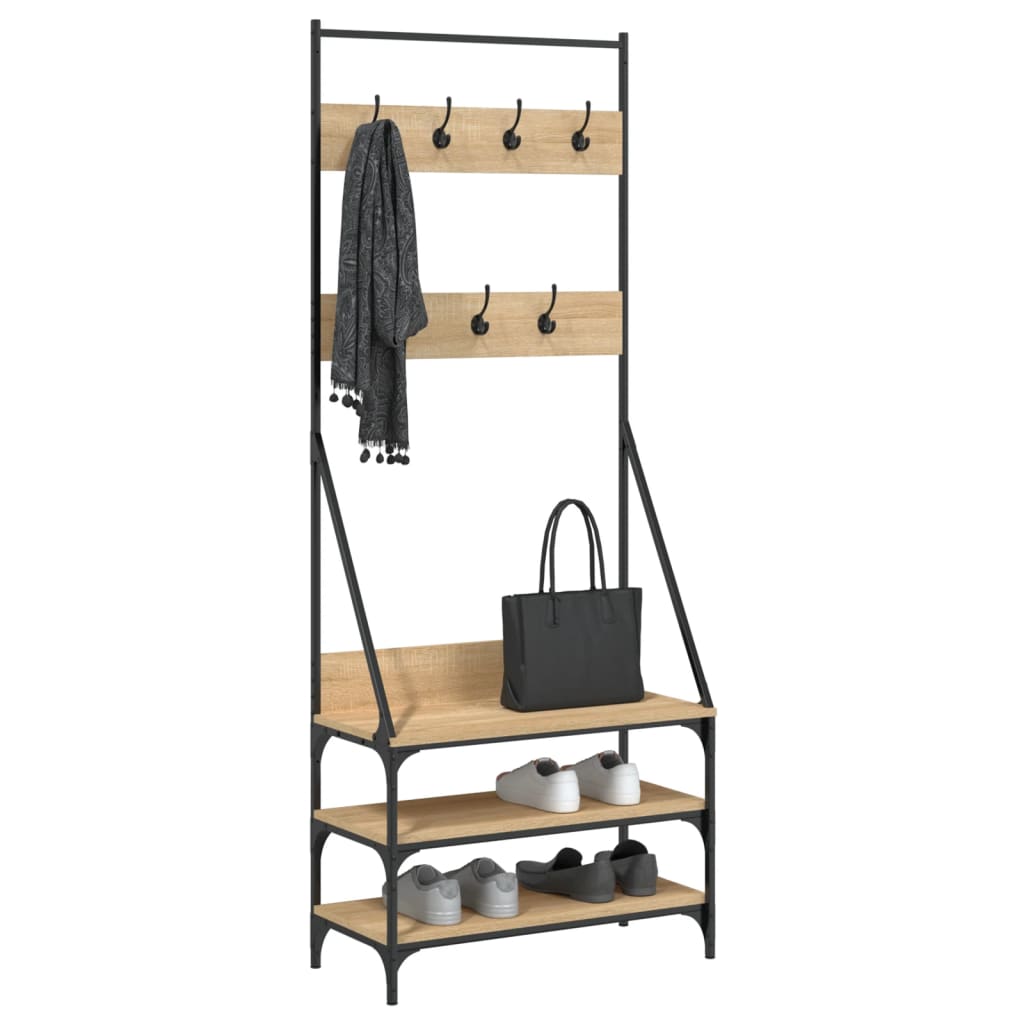 Vidaxl Clothing rack with shoe rack 72x34x184 cm Sonoma oak colored