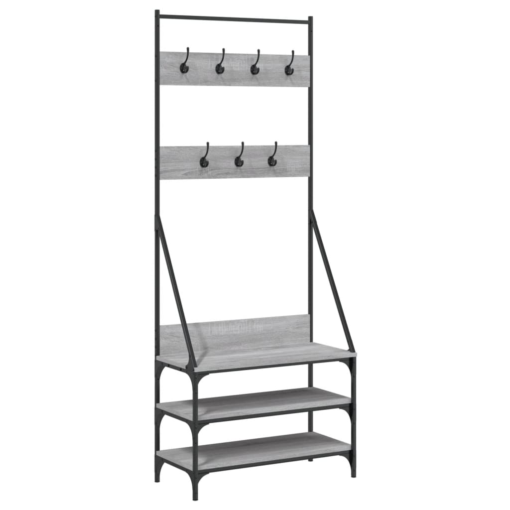 Vidaxl Kleedung Rack mat Schong Rack 72x34x184 cm Grey Sonoma Faarf