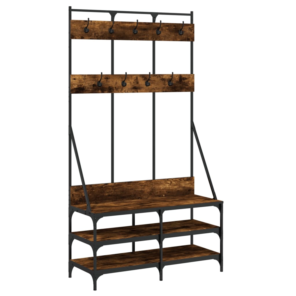 Vidaxl Clothing rack with shoe rack 100x40x184 cm smoked oak colored