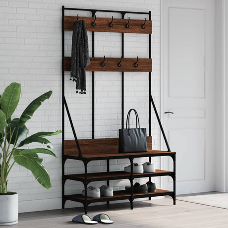 Vidaxx Kleiderständer mit Schuhablage 100x40x184 cm, Farbe Eiche braun