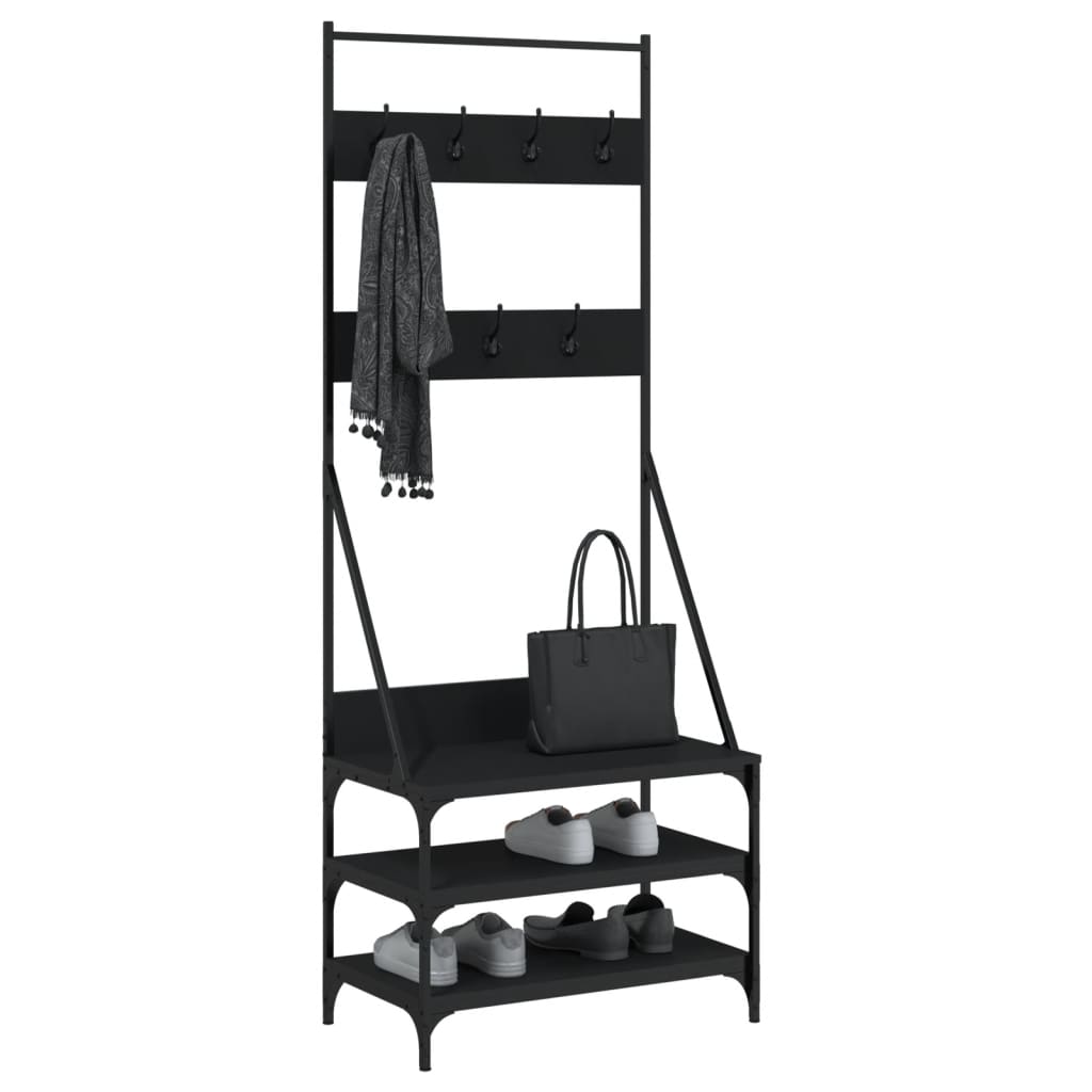 Porta di abbigliamento Vidaxl con portapate 70x40x184 cm nero