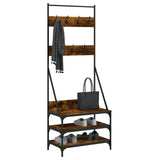 VidaXL Kleiderständer mit Schuhablage 70x40x184 cm Räuchereiche