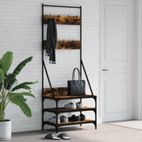 VidaXL Kleiderständer mit Schuhablage 70x40x184 cm Räuchereiche