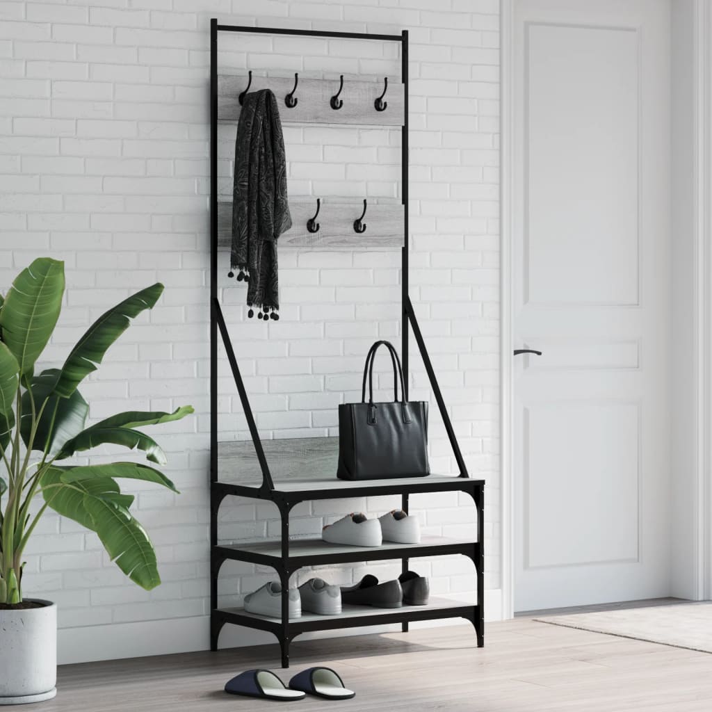 Vidaxl Clothing rack with shoe rack 70x40x184 cm gray Sonoma oak color